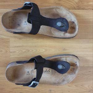 Brown leather Betula (Birkenstock) cork sandals